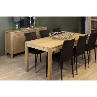 Table à manger design chêne COZINI, Bois clair