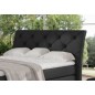 Ensemble boxspring complet tête de lit + sommiers + matelas + surmatelas MIRO en simili noir - 140x200 cm