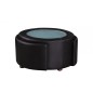 Table basse en cuir italien MARCY, noir