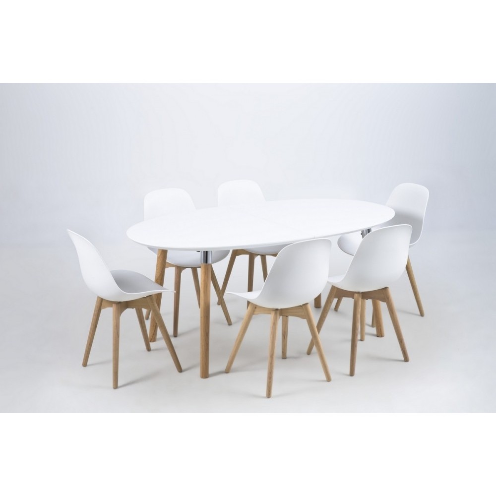 Table à manger design laqué blanc, BERINI