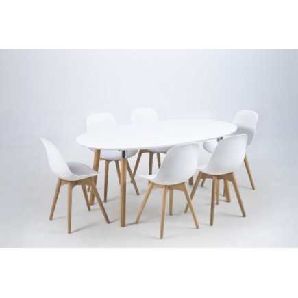 Table à manger design laqué blanc, BERINI