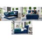Ensemble boxspring complet tête de lit + sommiers + matelas + surmatelas MIRO en simili blanc - 160x200 cm