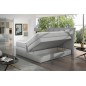 Ensemble boxspring complet tête de lit + sommiers + matelas + surmatelas MIRO en simili blanc - 180x200 cm