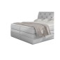 Ensemble boxspring complet tête de lit + sommiers + matelas + surmatelas MIRO en simili blanc - 180x200 cm