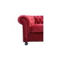 Fauteuil 1 place en tissu de qualité CHESTERFIELD, bordeaux