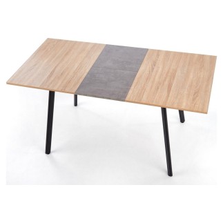 Table extensible ALBI 120x80 en chêne sonoma/noir