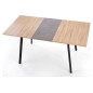 Table extensible ALBI 120x80 en chêne sonoma/noir, Bois