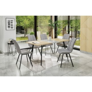 Table extensible ALBI 120x80 en chêne sonoma/noir