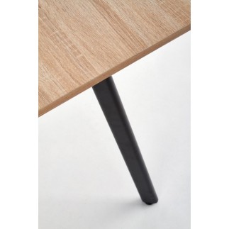 Table extensible ALBI 120x80 en chêne sonoma/noir