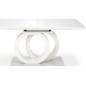 Table extensible GALA en 160 cm extensible à 200 cm, blanc et doré