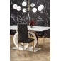 Table extensible GALA en 160 cm extensible à 200 cm, blanc et doré