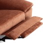 Canapé d'angle avec relax électrique tissu bouclette sensation velours, 5/6 places SINATRA, couleur terra, angle gauche Canapé d'angle avec relax électrique tissu bouclette sensation velours, 5/6 places SINATRA, couleur terra, angle gauche