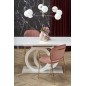 Table extensible GALA en 160 cm extensible à 200 cm, blanc et doré