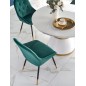 Table ronde VEGO blanc laqué et doré, de diamètre 120 cm