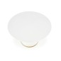 Table ronde VEGO blanc laqué et doré, de diamètre 120 cm