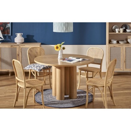 Table ronde diamètre 120 cm, chêne naturel, ELEFI RONDE