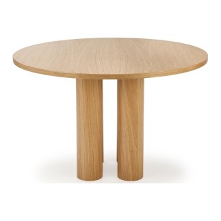 Table ronde diamètre 120 cm, chêne naturel, ELEFI RONDE, Bois