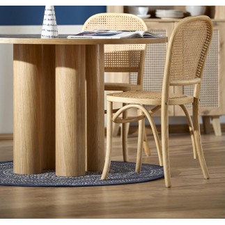 Table ronde diamètre 120 cm, chêne naturel, ELEFI RONDE