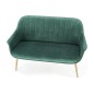 Canapé 2 places en tissu doux de qualité, vert, pieds dorés, ELEZA Canapé 2 places en tissu doux de qualité, vert, pieds dorés, ELEZA