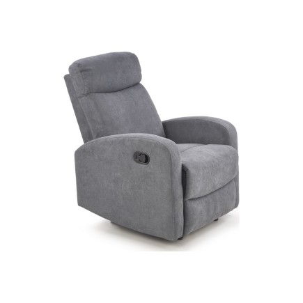 Fauteuil 1 place relax manuel en tissu de qualité, gris, OSVALDO