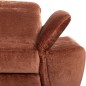 Canapé d'angle avec relax électrique tissu bouclette sensation velours, 5/6 places SINATRA, couleur terra, angle gauche Canapé d'angle avec relax électrique tissu bouclette sensation velours, 5/6 places SINATRA, couleur terra, angle gauche