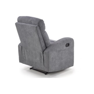 Fauteuil 1 place relax manuel en tissu de qualité, gris, OSVALDO
