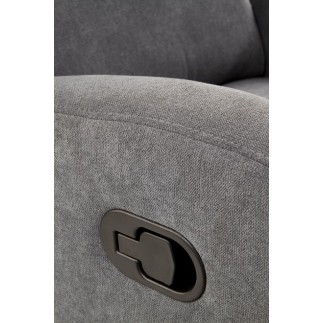 Fauteuil 1 place relax manuel en tissu de qualité, gris, OSVALDO