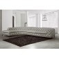 Canapé d'angle en 100% Tout Cuir italien - 7 places PRESTIGO, gris, angle gauche