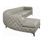 Canapé d'angle en 100% Tout Cuir italien - 7 places PRESTIGO, gris, angle gauche