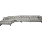 Canapé d'angle en 100% Tout Cuir italien - 7 places PRESTIGO, gris, angle gauche