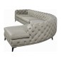 Canapé d'angle en 100% Tout Cuir italien 7 places PRESTIGO, gris, angle droit