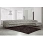 Canapé d'angle en 100% Tout Cuir italien 7 places PRESTIGO, gris, angle droit