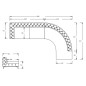 Canapé d'angle en 100% Tout Cuir italien 7 places PRESTIGO, gris, angle droit