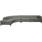 Canapé d'angle en 100% Tout Cuir italien - 7 places PRESTIGO, gris foncé, angle gauche