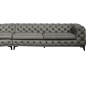 Canapé d'angle en 100% Tout Cuir italien - 7 places PRESTIGO, gris foncé, angle gauche