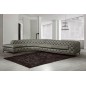 Canapé d'angle en 100% Tout Cuir italien - 7 places PRESTIGO, gris foncé, angle gauche