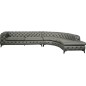 Canapé d'angle en 100% Tout Cuir italien 7 places PRESTIGO, gris foncé, angle droit
