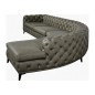 Canapé d'angle en 100% Tout Cuir italien 7 places PRESTIGO, gris foncé, angle droit