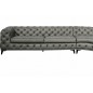 Canapé d'angle en 100% Tout Cuir italien 7 places PRESTIGO, gris foncé, angle droit