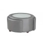 Table basse en cuir italien MARCY, gris clair