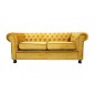 Canapé 3 places en tissu de qualité CHESTERFIELD, jaune or