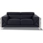 Canapé 2 places en cuir italien vachette DESIGNO noir