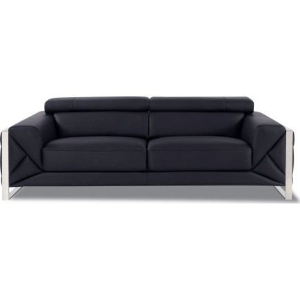 Canapé 3 places en cuir italien vachette DESIGNO noir