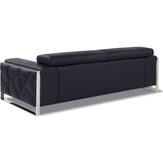 Canapé 3 places en cuir italien vachette DESIGNO noir
