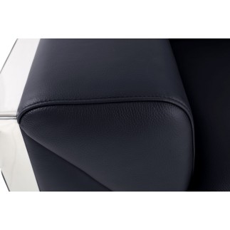 Canapé 3 places en cuir italien vachette DESIGNO noir