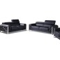 Canapé 3 places en cuir italien vachette DESIGNO noir