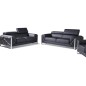 Ensemble canapé 3 places + 2 places en cuir italien vachette DESIGNO noir