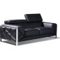 Ensemble canapé 3 places + 2 places en cuir italien vachette DESIGNO noir