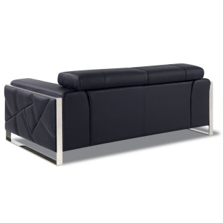 Ensemble canapé 3 places + 2 places en cuir italien vachette DESIGNO noir