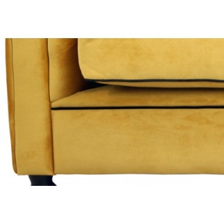 Canapé 3 places en tissu de qualité CHESTERFIELD, jaune or